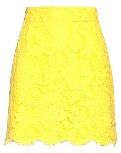 DOLCE&GABBANA Mini skirt Yellow 43% Viscose, 34% Cotton, 23% Polyamide