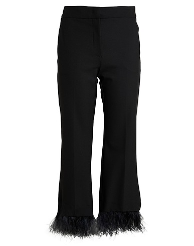 MARELLA Pantalone Nero 68% Poliestere, 29% Viscosa, 3% Elastan, Piume di struzzo