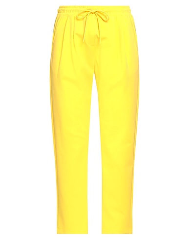 PEOPLE OF SHIBUYA Casual trouser Yellow 63% Cotton, 30% Polyester, 7% Elastane