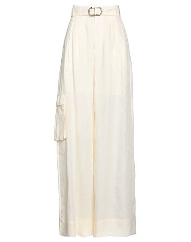 TWINSET Casual trouser Ivory 75% Lyocell, 25% Linen