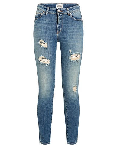 VICOLO Denim pants Blue 97% Cotton, 3% Elastane