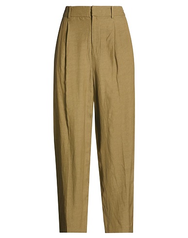 PT Torino Casual pants VERDE MILITARE 76% Viscose, 24% Linen