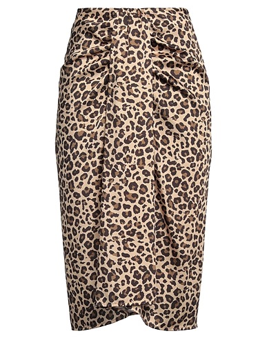 VICOLO Midi skirt Beige 100% Polyester