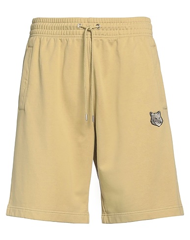 MAISON KITSUNÉ Shorts & Bermuda Sage green 100% Cotton