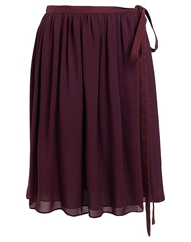 TRUSSARDI Midi skirt Plum 100% Silk, Cotton, Elastane