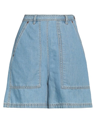 WEEKEND MAX MARA Denim shorts Blue 58% Cotton, 42% Linen