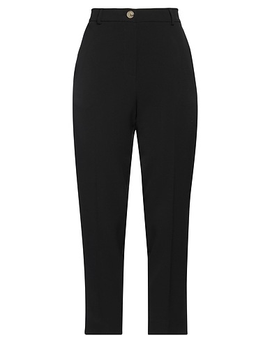 SOLOTRE Casual pants Black 88% Polyester, 12% Elastane, Acetate, Viscose