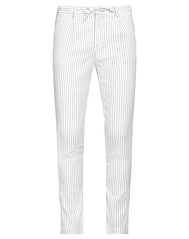 MANUEL RITZ Casual trouser White 72% Cotton, 23% Linen, 5% Polyester