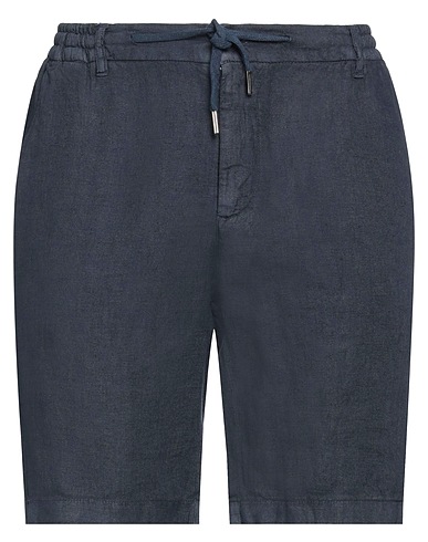 BOMBOOGIE Shorts & Bermuda Navy blue 100% Linen