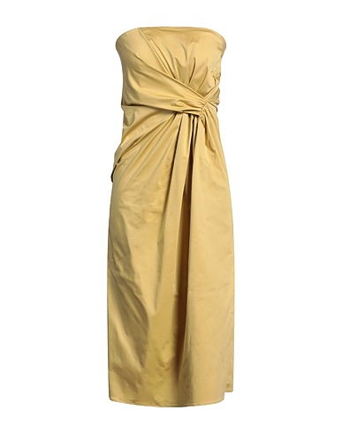 MARELLA Midi dress Lime green 97% Cotton, 3% Elastane