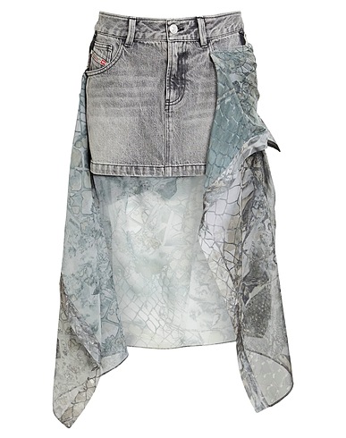 DIESEL Gonna jeans Grigio 100% Cotone, Poliestere