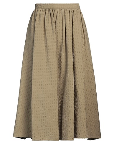 MSGM Midi skirt Khaki 98% Cotton, 2% Elastane