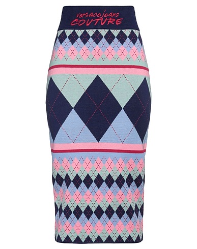 VERSACE JEANS COUTURE Jupe mi-longue Bleu clair 70% Acrylique, 30% Laine