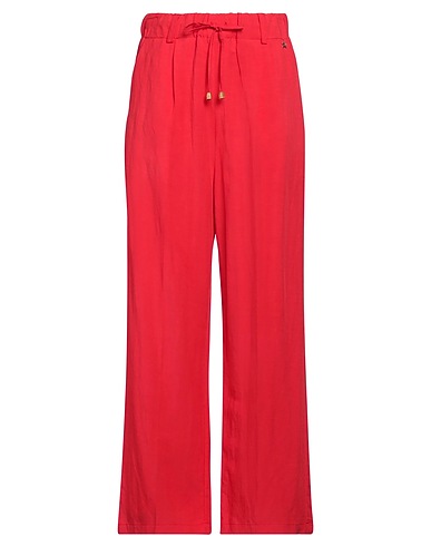 SOUVENIR Casual trouser Red 60% Viscose, 40% Linen