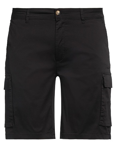 GHINEA Shorts & Bermuda Black 97% Cotton, 3% Elastane