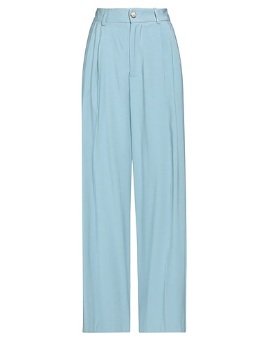 VICOLO Casual trouser Sky blue 90% Viscose, 10% Polyester