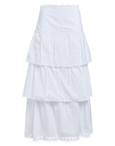 NO SECRETS Gonna lunga Bianco 100% Cotone, Poliestere