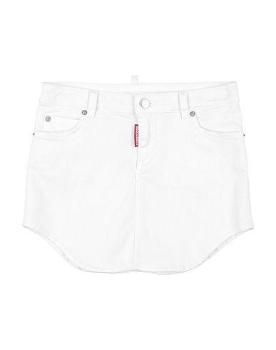 DSQUARED2 Denim skirt White 98% Cotton, 2% Elastane