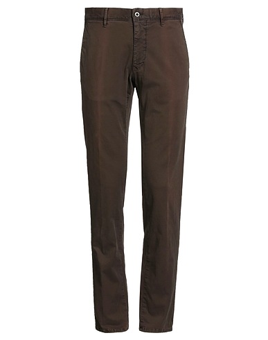 INCOTEX Casual pants Dark brown 97% Cotton, 3% Elastane