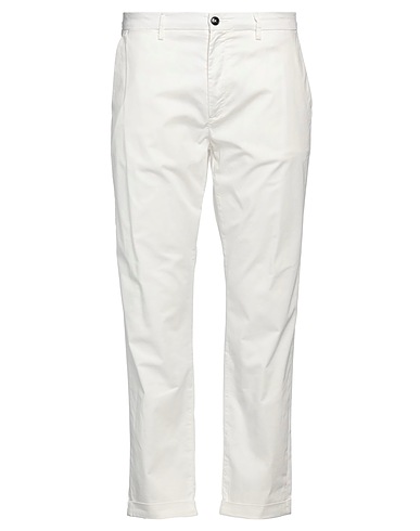 LIU •JO MAN Casual trouser White 98% Cotton, 2% Elastane