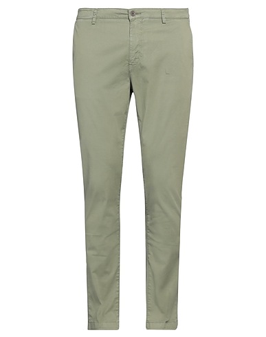 YAN SIMMON Casual trouser Military green 97% Cotton, 3% Elastane