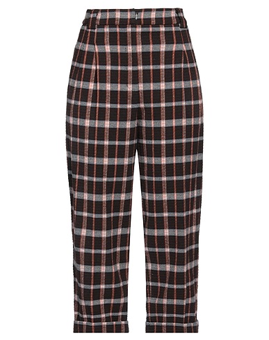 LIVIANA CONTI Casual trouser Dark brown 76% Cotton, 23% Polyester, 1% Elastane