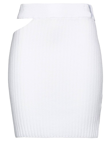 HINNOMINATE Mini skirt White 98% Viscose, 2% Elastane