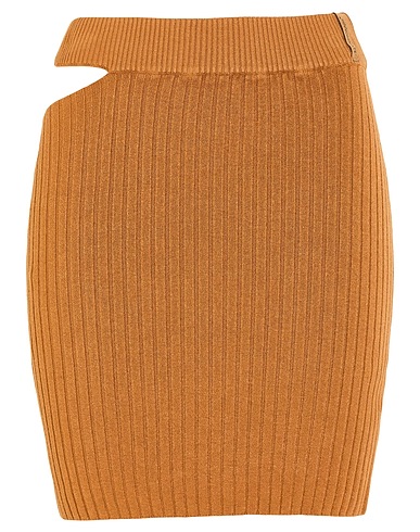 HINNOMINATE Mini skirt Brown 98% Viscose, 2% Elastane