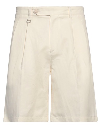 PAOLO PECORA Shorts & Bermudas Elfenbein 63% Baumwolle, 35% Leinen, 2% Elastan