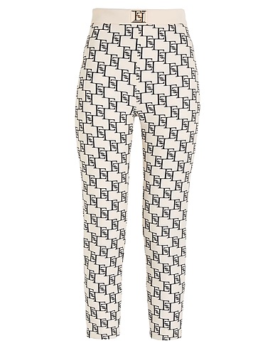 ELISABETTA FRANCHI Pantalone Avorio 95% Poliestere, 5% Elastan
