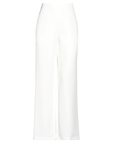 PIECES Casual trouser White 50% Recycled polyester, 38% Polyester, 12% Elastane
