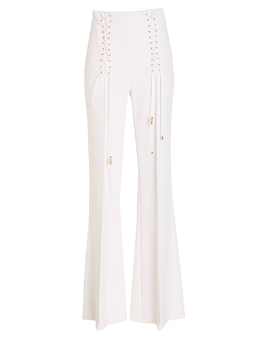 ELISABETTA FRANCHI Casual pants White 96% Polyester, 4% Elastane