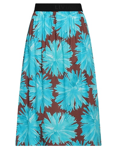 LIVIANA CONTI Midi skirt Azure 68% Cotton, 28% Polyamide, 4% Elastane