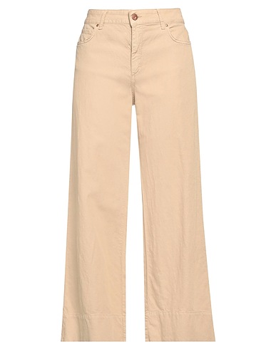 CIGALA'S Denim trousers Beige 43% Cotton, 32% Linen, 23% Tencel™, 2% Elastane