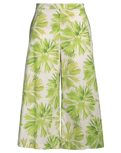 LIVIANA CONTI Casual pants Light green 97% Cotton, 3% Elastane