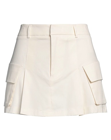 VICOLO Mini skirt Off white 97% Polyester, 3% Elastane