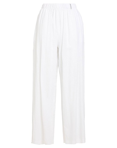 HINNOMINATE Casual trouser White 55% Linen, 45% Cotton