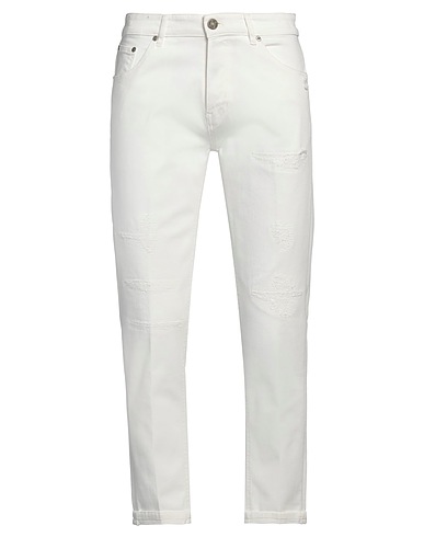PT Torino Denim trousers White 98% Cotton, 2% Elastane