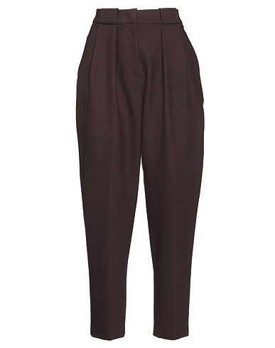 VIA MASINI 80 Casual trouser Dark brown 53% Polyester, 43% Virgin Wool, 4% Elastane