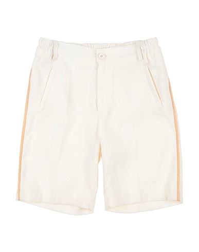 EMANUEL PRIS Shorts & Bermudas Elfenbein 50% Leinen, 30% Baumwolle, 20% Polyester