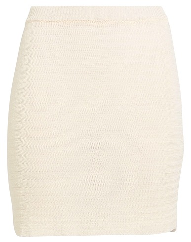 ELEONORA GOTTARDI Mini skirt Ivory 80% Cotton, 20% Recycled polyester