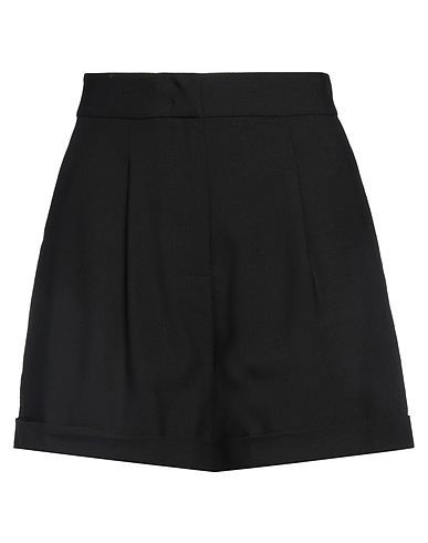 FEDERICA TOSI Shorts & Bermuda Black 57% Polyamide, 25% Wool, 15% Viscose, 3% Elastane