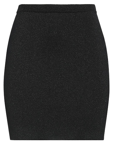 FEDERICA TOSI Minigonna Nero 70% Viscosa, 15% Poliestere, 15% Poliestere metallizzato
