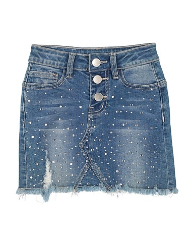 FUN & FUN Denim skirt Blue 99% Cotton, 1% Elastane