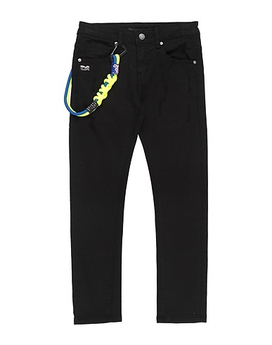 DANIELE ALESSANDRINI Denim trousers Black 98% Cotton, 2% Elastane