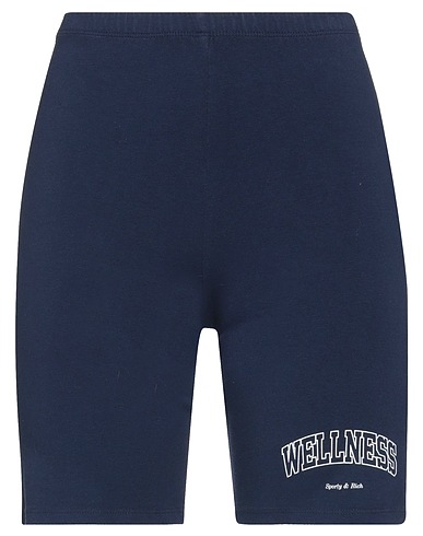 SPORTY & RICH BOTTOMWEAR Navy blue 91% Cotton, 9% Elastane