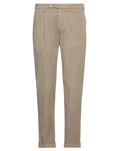MICHAEL COAL Casual trouser Khaki 71% Cotton, 27% Linen, 2% Elastane