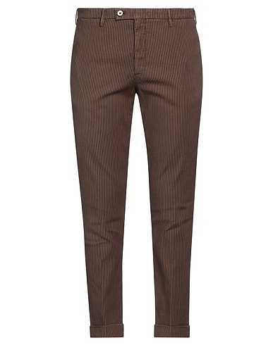 MICHAEL COAL Casual trouser Brown 50% Cotton, 48% Linen, 2% Elastane