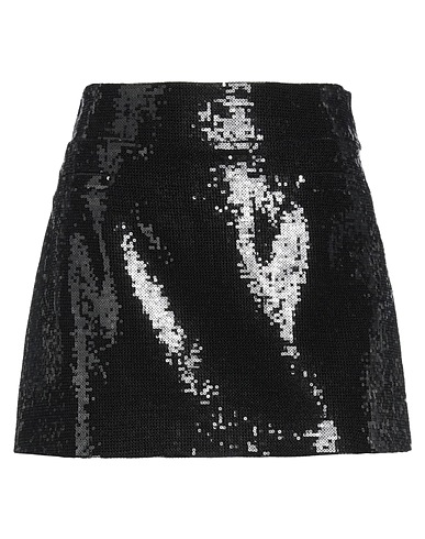 FEDERICA TOSI Mini skirt Black 70% Viscose, 30% Linen, Polyester