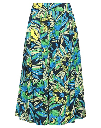ZUCCA Midi skirt Green 55% Rayon, 45% Cotton